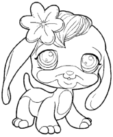 A coloring page of littlest pet shop